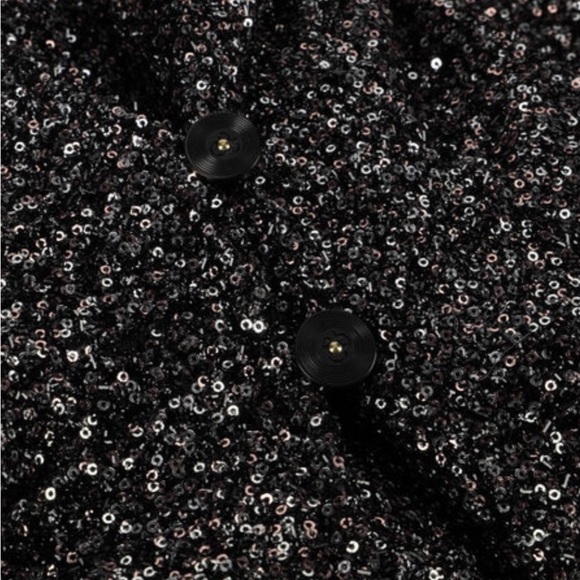 $245 Scotch & Soda Sequin Wrap Dress in Black - Picture 6 of 11